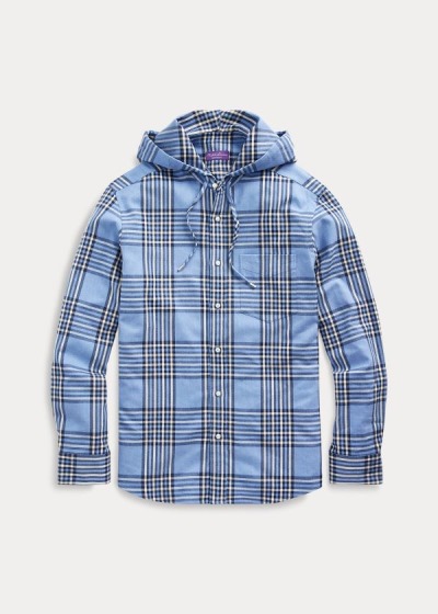 Ralph Lauren Plaid Twill Hooded Skjorter Herre Danmark (CZJRE5410)